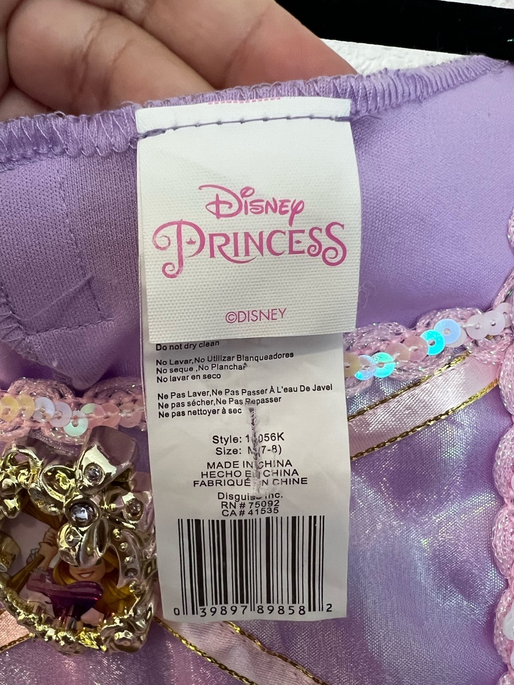 Disney Princess Rapunzel Dress- Size M (7/8) - Picture 7 of 8